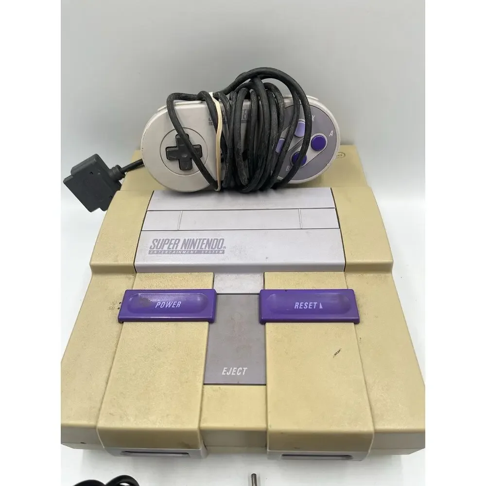 Super Nintendo SNES Console Bundle Oem With Controller All Cables Tested